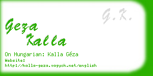 geza kalla business card